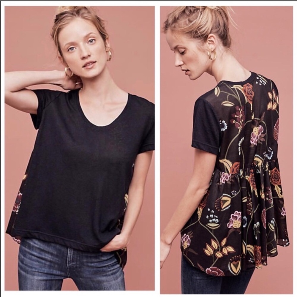 Anthropologie Deletta Silver Fern Blouse XS floral